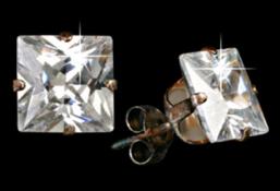 Master Dis - náušnice 10009 square crystal 6mm